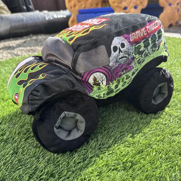 Monster Jam Grave Digger Plush Stuffed Monster Truck Toy Collectible 10 Inch - Picture 1 of 9
